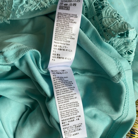 Topshop Turquoise Lace Cold Shoulder Mini Dress Women’s 8 - Picture 7 of 10